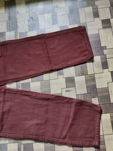 Brown Maroon Coffee Colour Cargo Jeans