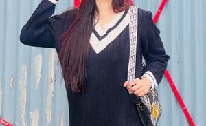 Trendy Striped Midi Dress