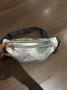 Geometric Silver Fanny Pack