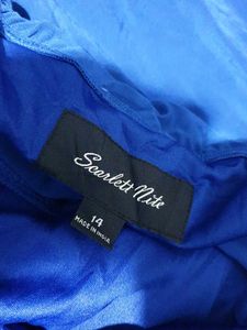 402711. Blue Beaded Neck Mini Dress