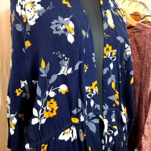 Floral Print Duster Cardigan