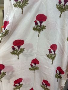 White Block Print Kurta