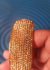 Glossy Beaded Bracelet &amp; Golden Stone Work Bangle