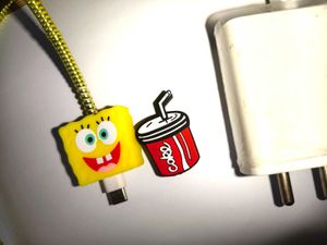 2 Cartoon Character Data Cable holder Mobile