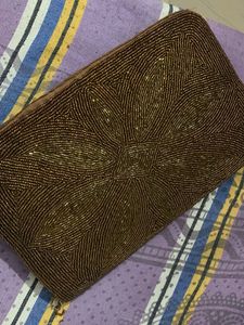 Party Wear Brown Bag With  Beautiful Embroidery