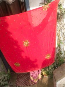 Hot Chilly Red Color Beautyful Duptta With Work