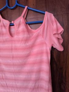 Cute Pink Off Shoulder Top