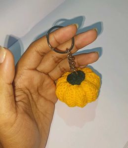 Crochet Pumpkin Keychain