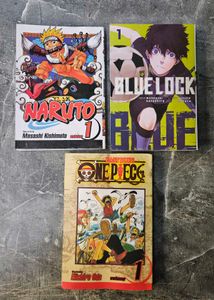 Blue Lock, Naruto, One Piece All 3 Manga Comics