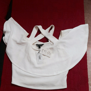 casual shoulder straps  solid women white tops