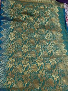 Blue Saree With Good Border. Didn&#39;t Use Once