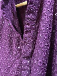 Purple Embroidered Kurta