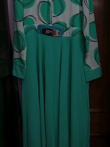 Teal &amp; White Circle Dress