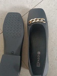 Black Chain Detail Ballerinas