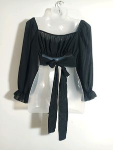 Black Western Crop Top(women&#39;s)