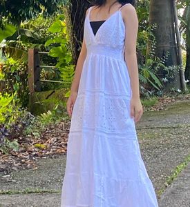 White Eyelet Maxi Dress