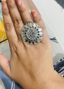 4 Silver Hoop Earrings with one ring