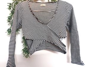 Hollister Striped Wrap Top