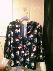 Floral Print Button-Down Blouse