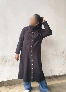 Button-Down Knit Sweater Dress