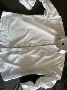 Louice Custom Made White Striped Formal Shirt .
