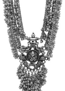 Oxidized Silver Tone Necklace