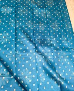 Blue Floral Print Saree