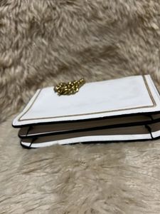 Fabulous White &amp; Gold Chain Bag