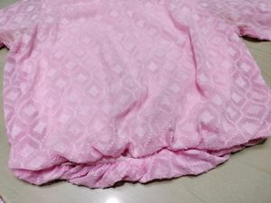 Baby Pink Flared Sleeve Top