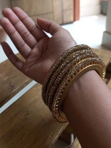 Lac Bangle With Stone Work