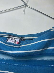 Striped Tee with Sheer Detail