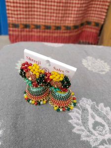 Beaded Jhumka Earrings