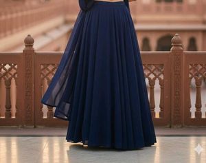 Navy Blue Embroidered Lehenga Choli
