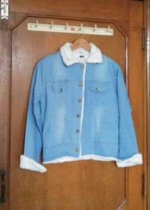 BRAND New Sky blue💙denim fur jacket (girls/women)