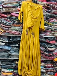 Long Kurta With Attached Stoll