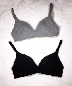 Comfortable Bra Set - Black &amp; Grey