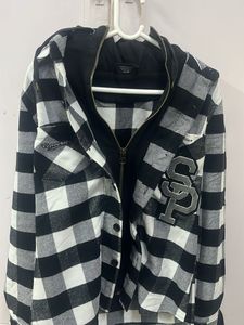 Hooded Plaid Jacket