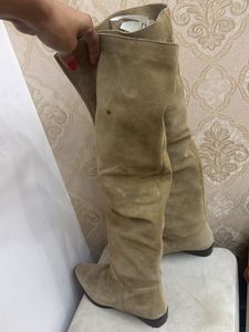 Suede Knee-High Boots