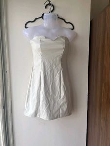 White leather tube dress