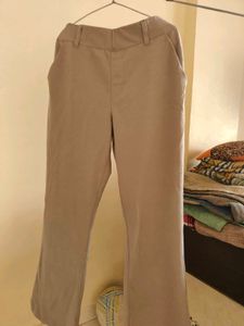Beige Straight Leg Pants