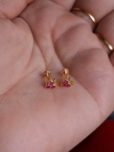 Ruby Nose Pins Gold