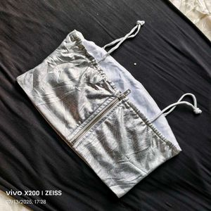Silver Metallic Crop Top