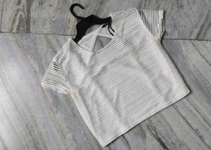 White Ribbed Top