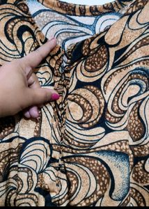 Brown Printed Winter Kurti For 42 Bust