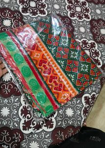 gren and red new saree
