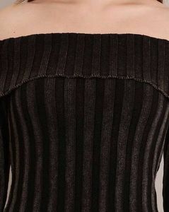 Striped Off-Shoulder Bodycon Dress