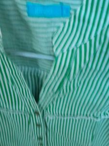 Green Striped Sleeveless Top