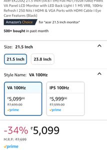 Acer EKO 21.5&#34; FHD Monitor