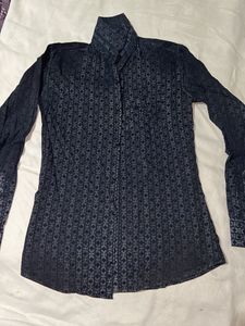 Patterned Blue Shirt