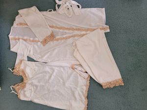 3 Piece Satin Silk Pajama Set With Robe